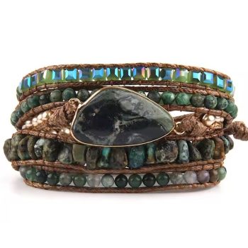   Kambaba Jáspis Ásvány Karkötő ~85cm (+10cm Állítási Lehetőség)