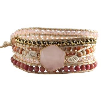   Rózsakvarc Ásvány Karkötő ~85cm (+10cm Állítási Lehetőség)