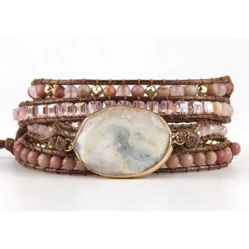   Fa Achát Ásvány Karkötő ~85cm (+10cm Állítási Lehetőség)