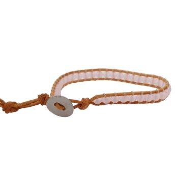   Rózsakvarc Ásvány Karkötő ~19cm (+8cm Állítási Lehetőség)