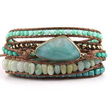   Türkiz Amazonit Ásvány Karkötő ~85cm (+10cm Állítási Lehetőség)