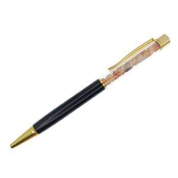   Napkő Ásványtörmelékkel Töltött Fekete-Arany Színű Golyóstoll