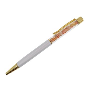   Napkő Ásványtörmelékkel Töltött Fehér-Arany Színű Golyóstoll