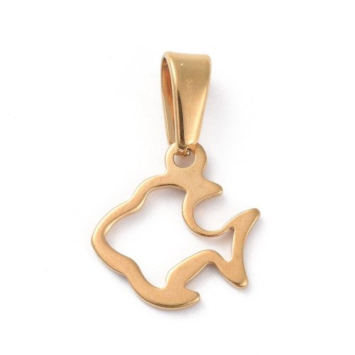 Arany Színű Nemesacél Hal Aranyhal Charm