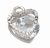 Ezüst Színű Cirkónia Strasszos Szív Charm