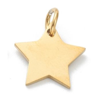 Arany Színű Nemesacél Csillag Charm