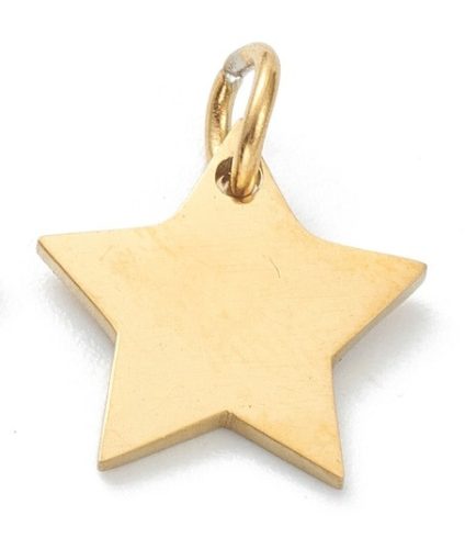 Arany Színű Nemesacél Csillag Charm
