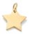 Arany Színű Nemesacél Csillag Charm