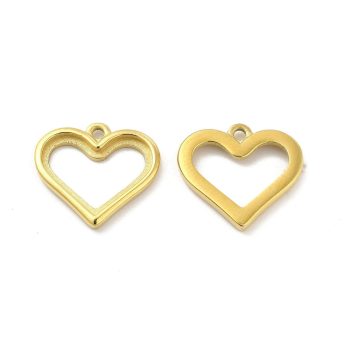 14K Aranyozott Nemesacél Szív Charm