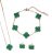 Ezüst Zöld Színű Lóhere Nyaklánc, Fülbevaló, Karkötő Szett