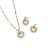 Arany Színű Nemesacél Cirkónia Strasszos Nyaklánc, Fülbevaló Ékszer Szett
