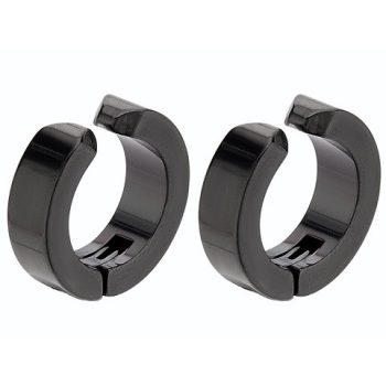 Fekete Színű Nemesacél Klipszes Fülbevaló