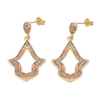 Arany Színű Cirkónia Strasszos Fülbevaló