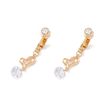 Arany Színű Cirkónia Strasszos Klipszes Fülbevaló