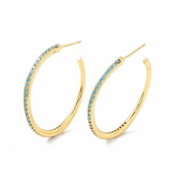 Arany Színű Zöld Cirkónia Strasszos Fülbevaló