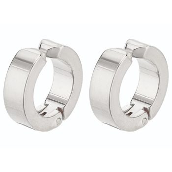 Ezüst Színű Nemesacél Klipszes Fülbevaló