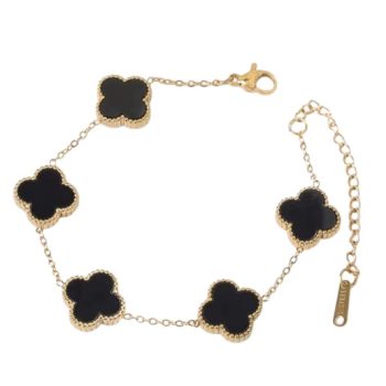 Arany Fekete Színű Lóhere Karlánc