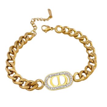 Arany Színű Nemesacél Cirkónia Strasszos Karlánc