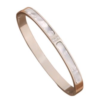   Ezüst Színű Nemesacél Cirkónia Strasszos Karkötő Karperec