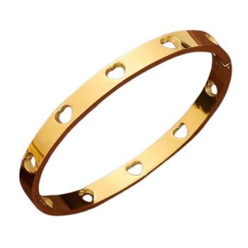 Arany Színű Nemesacél Szív Karkötő Karperec