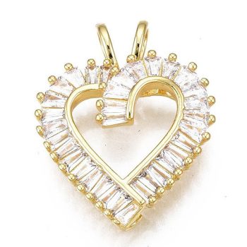 18K Aranyozott Cirkónia Strasszos Szív Medál