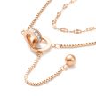 Rózsaarany Rose Gold Színű Nemesacél Cirkónia Strasszos Dupla Nyaklánc